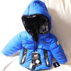 DKNY Puffer Jacket Blue Reversible Size 2T NEW
